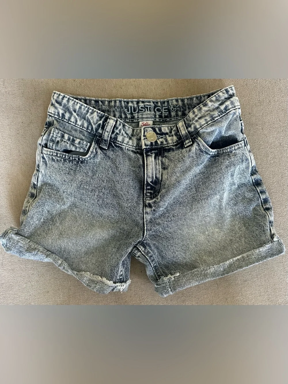 🌻3/$18 Justice Girls' Acid Wash Denim Shorts